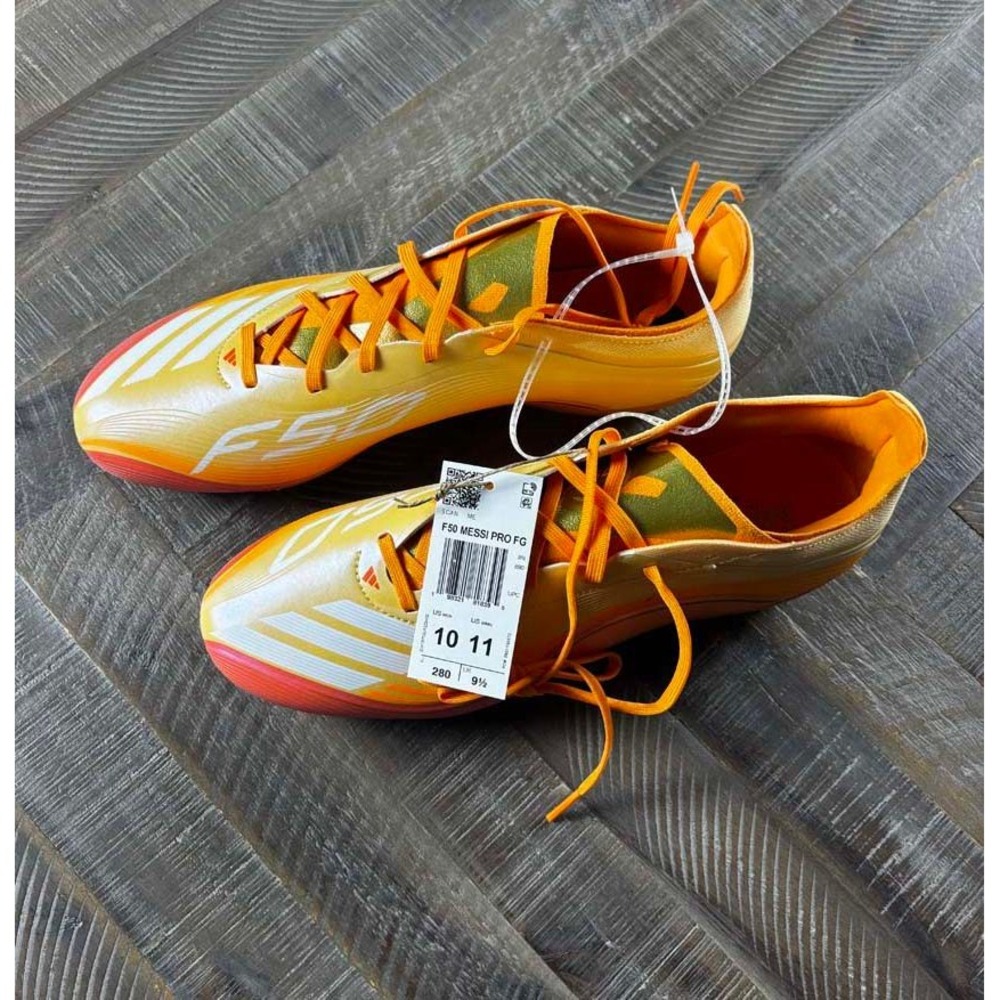 Adidas F50 Messi Pro FG Mens Soccer Cleats Gold Orange IF0710 Size 10 NEW